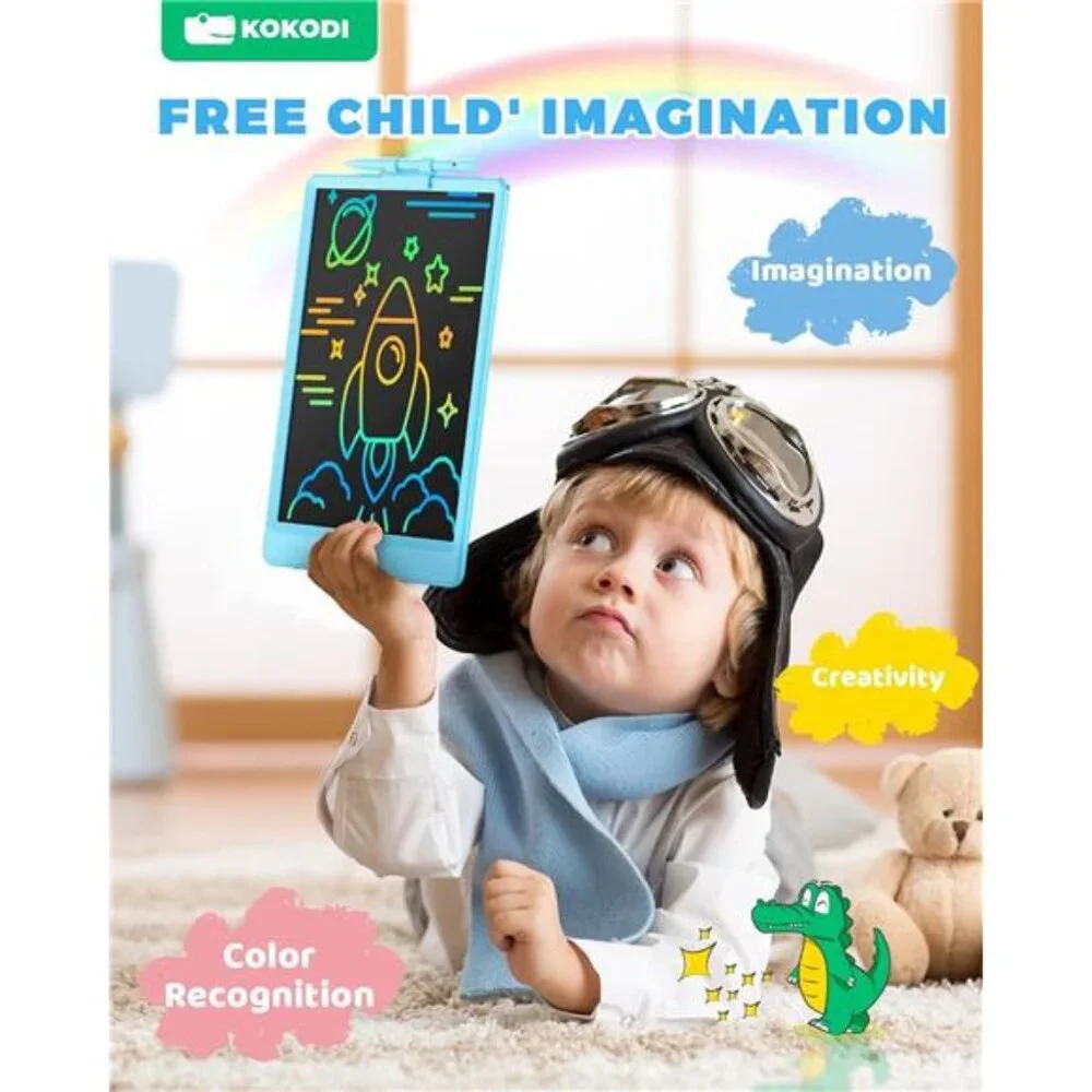 Kids LCD Drawing Writing Sky Blue Tablet Doodle Board for Boys and Girls 10 inch